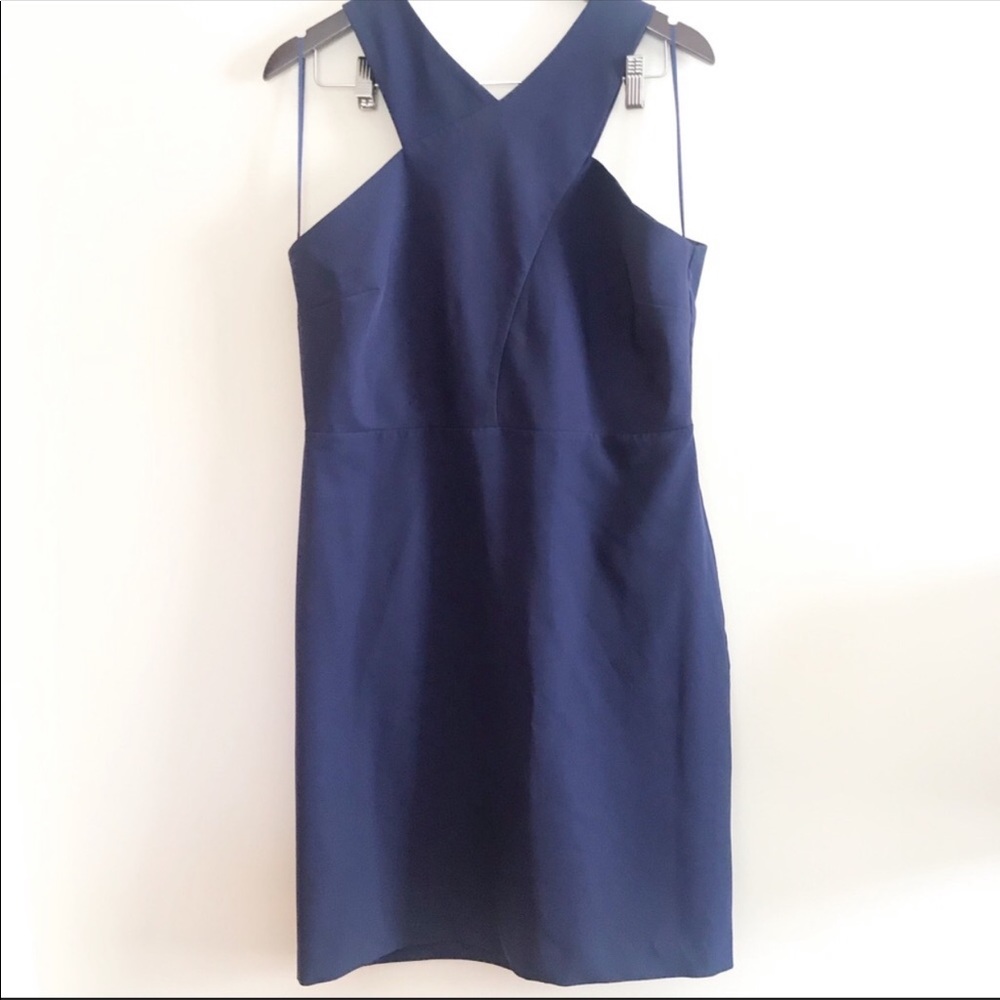 Sam Edelman Navy Cross Neck Midi Dress
